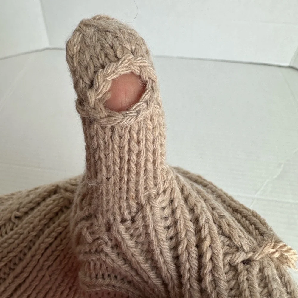 Calvin Klein Beige Convertible Mittens Fingerless Gloves